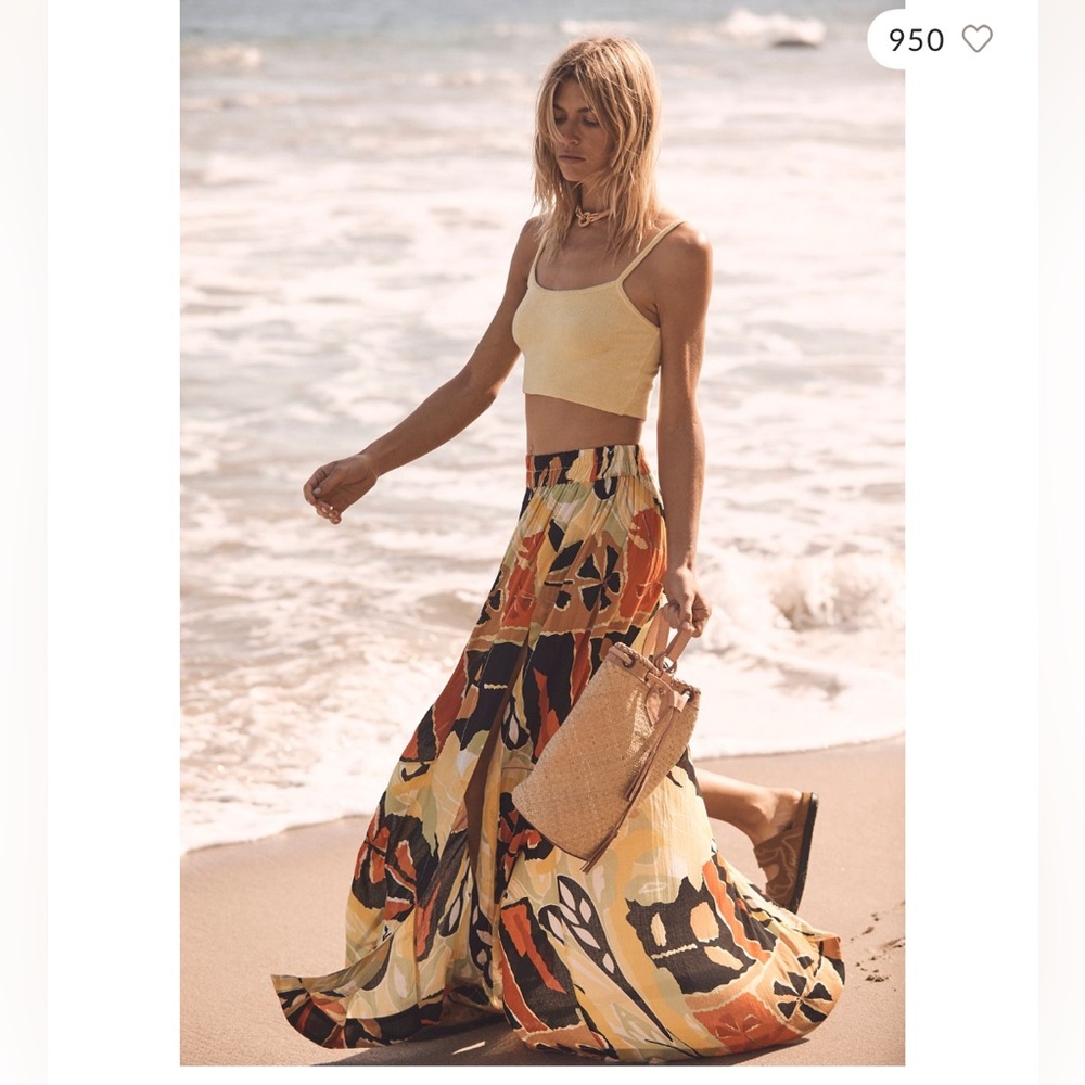 Free People Wide-Leg Pants with Slits